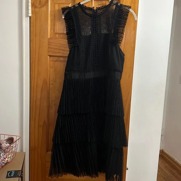 rodarte silk lace dress RODARTE: Floral Lace Dress With Ruffle Details main image 0
